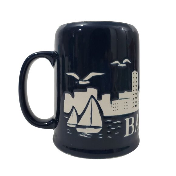 Baltimore Maryland Harbor Cityscapes Stoneware Coffee Cup Mug 16 oz - Picture 2 of 6